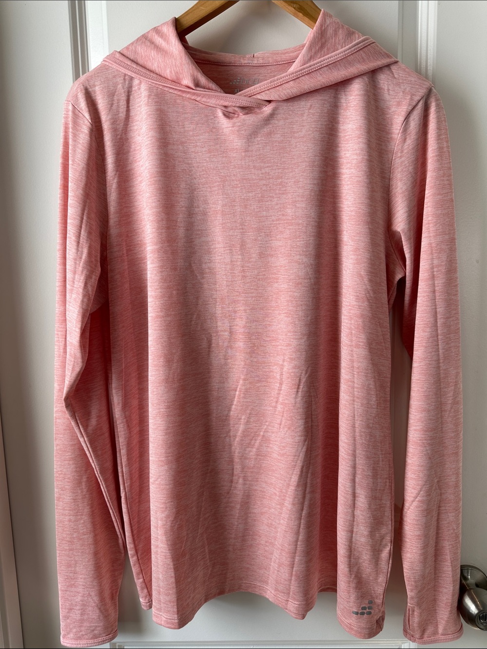 bcg Heather Pink Long Sleeve Hooded Tee